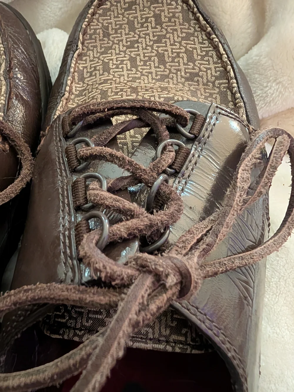 Nike Men’s Mad Jibe Brown Leather Monogram Boat Shoes Sz 8.5